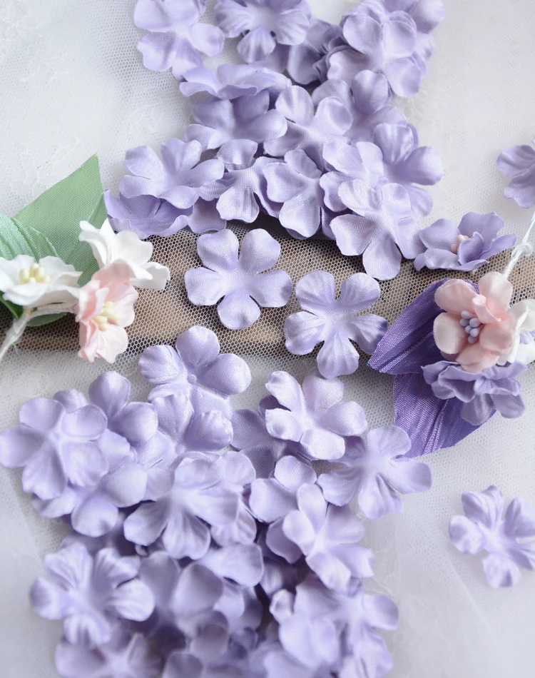 100 Stück Mehrfarbige DIY Handgemachte 3D-Organza-Blumen für Hochzeitskleider, Schleier, Mini-Blumen, Babykleidung, Bastelmaterialien 3CM RS4035 – Detail 17