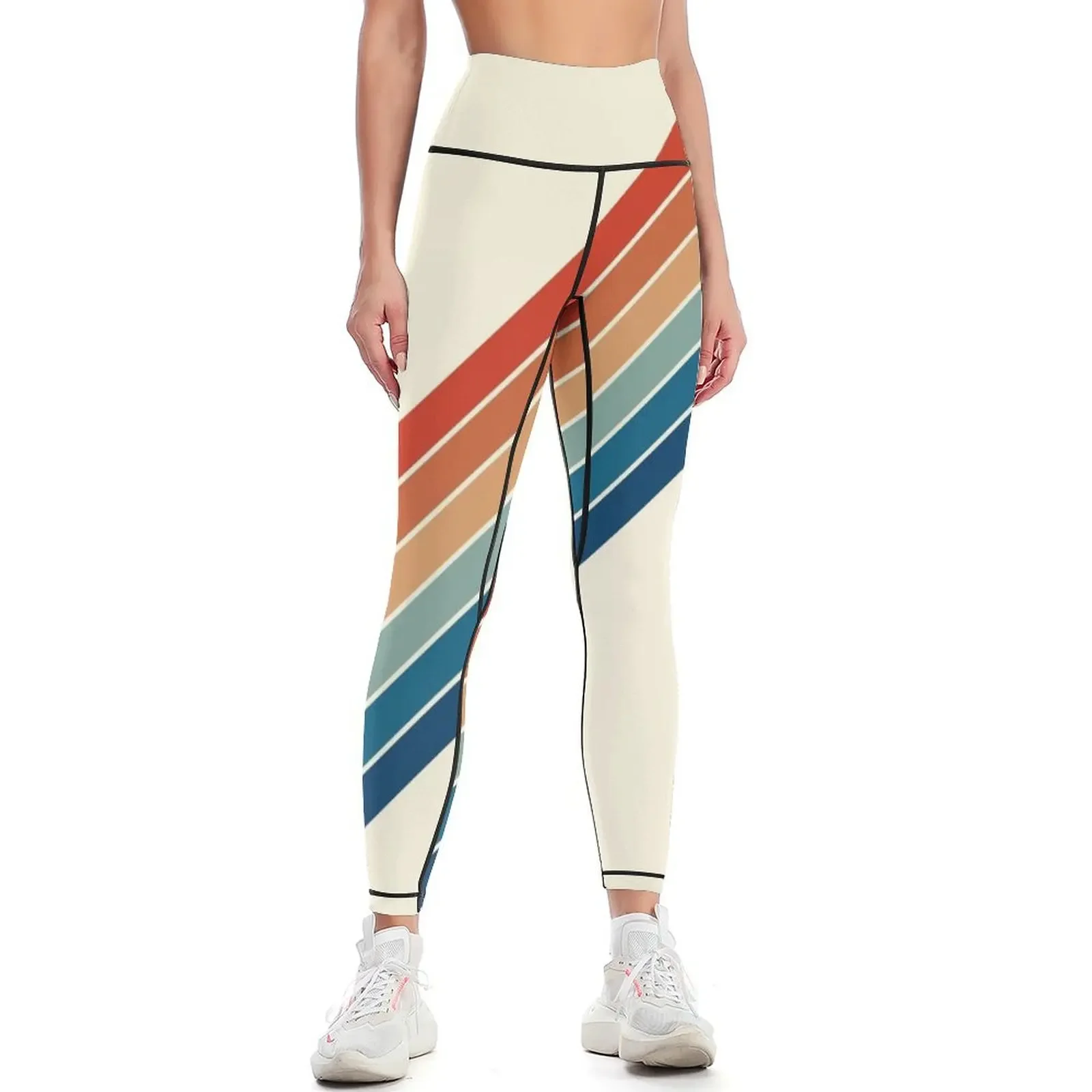 

Vintage Classic 70s Retro Stripes Leggings fitness set gym sportswear woman gym 2025 trousers Women's high waist Womens Leggings