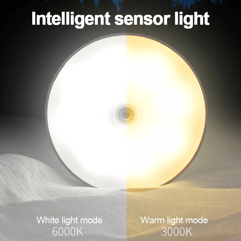 Motion Sensor Light Led USB NightLights Rechargeable Lamp for Bedroom Hallway Wardrobe Cupboard Lighting Home Essential