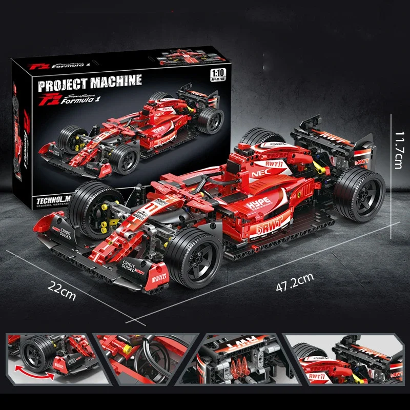 

1:10 Super Racing F1 Formula Racing Car Building Block Модель Сборка игрушечного автомобиля Кирпичи Подарок