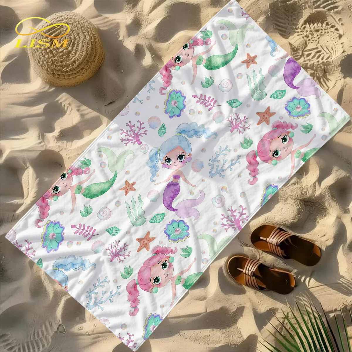 

1pc Ocean Mermaid Towel-Oversized, Absorbent Microfiber, Quick Dry, Ideal for Travel, Swimming, Surfing Bath Towel