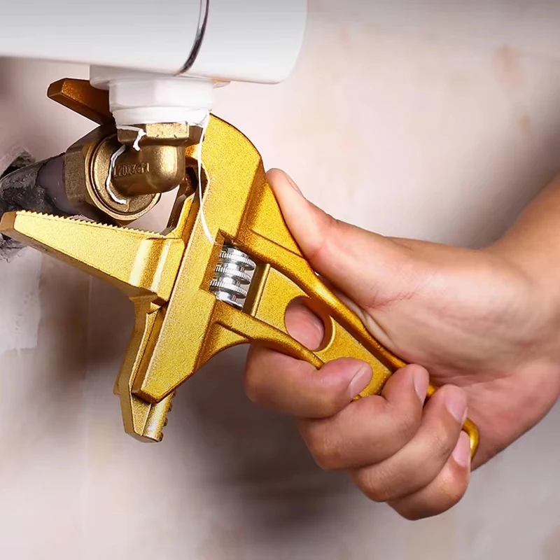 Multifunctional Bathroom Wrench High Carbon Steel Short Handle Wrench Large Opening Faucet Sink Water Heating Installation Tool image 4