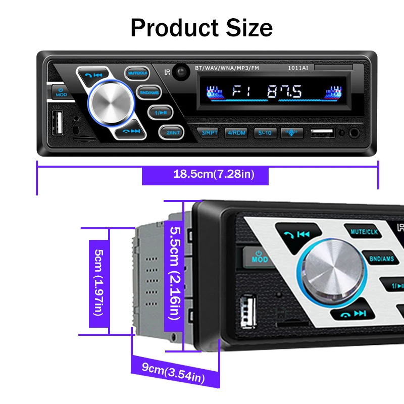 520AI 1 DIN  CAR RADIO MP3 24V Bluetooth Car MP3 Player Card Radio Host U-disk car MP3 4.2 Stereo TF card / U disk AUX Autoradio