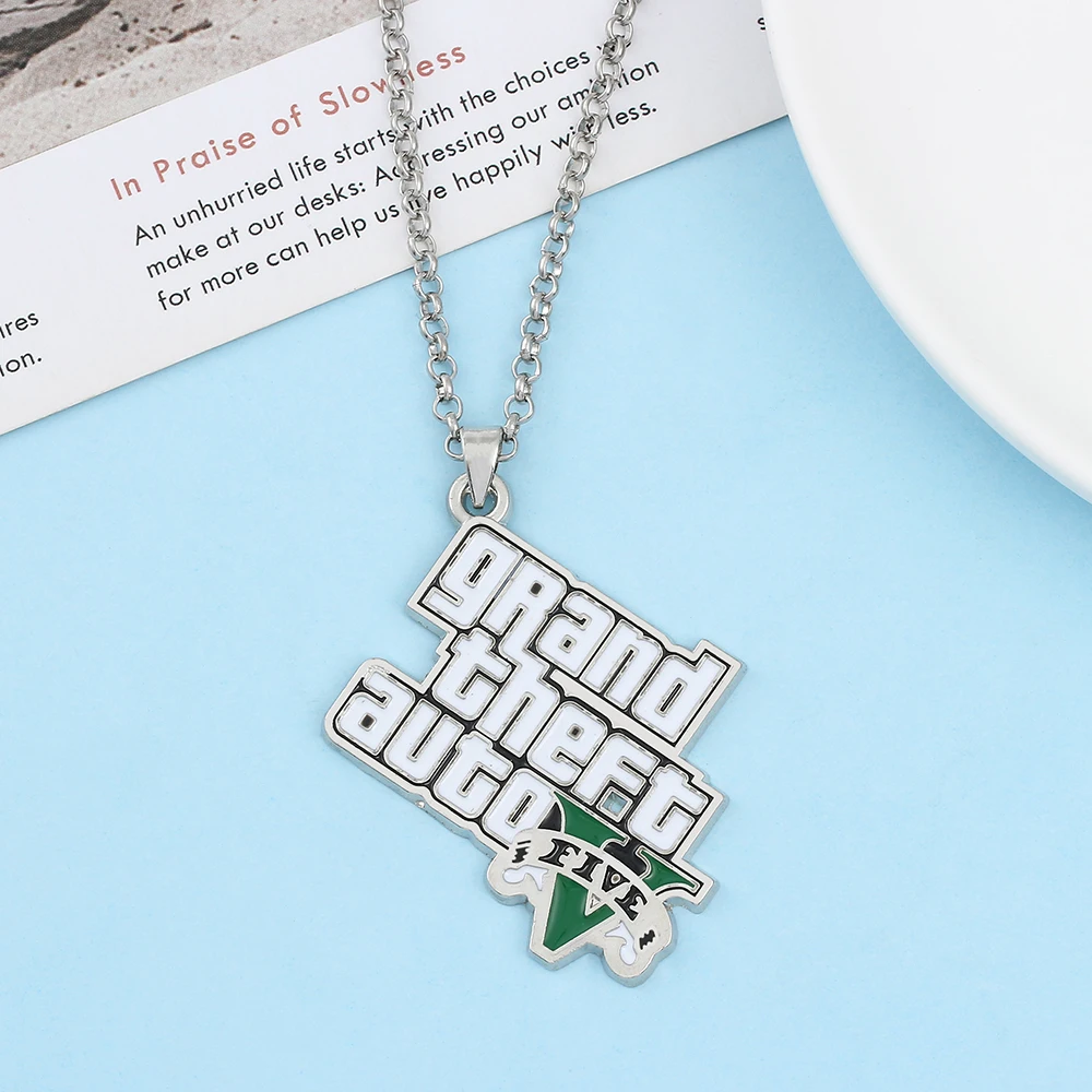 Creative Metal Car Letter Necklace Cartoon Character Game Themed Pendant for Boys Birthday Jewelry Accessory - view 6