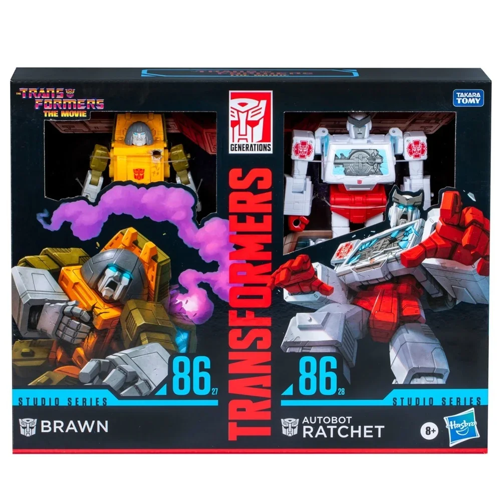 

Hasbro Transformers Toys Studio Series The Movie SS86 27 + 28 Фигурка Deluxe Class Brawn & Autobot с храповым механизмом, 2 шт.