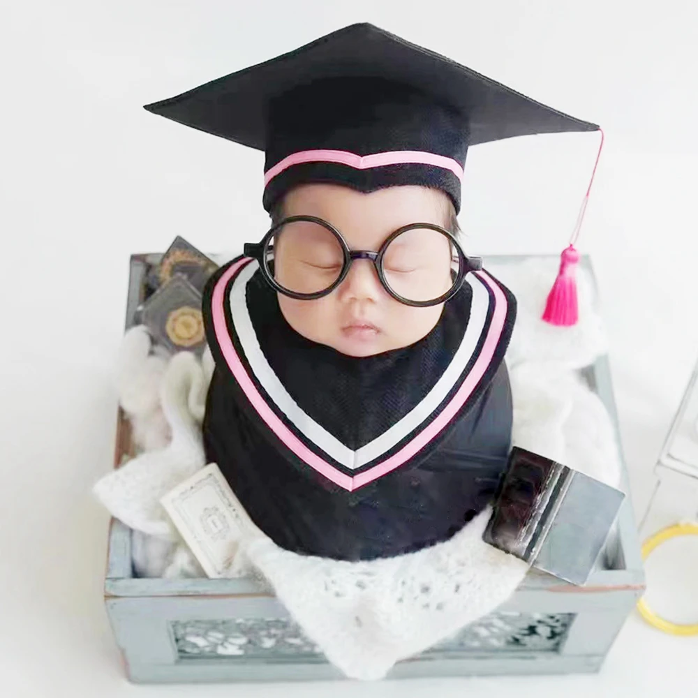 

Baby Graduation Hat Collar Newborn Photography Props Newborn Graduation Mortarboard Cap Baby Photoshoot Outfit Photo Accessories