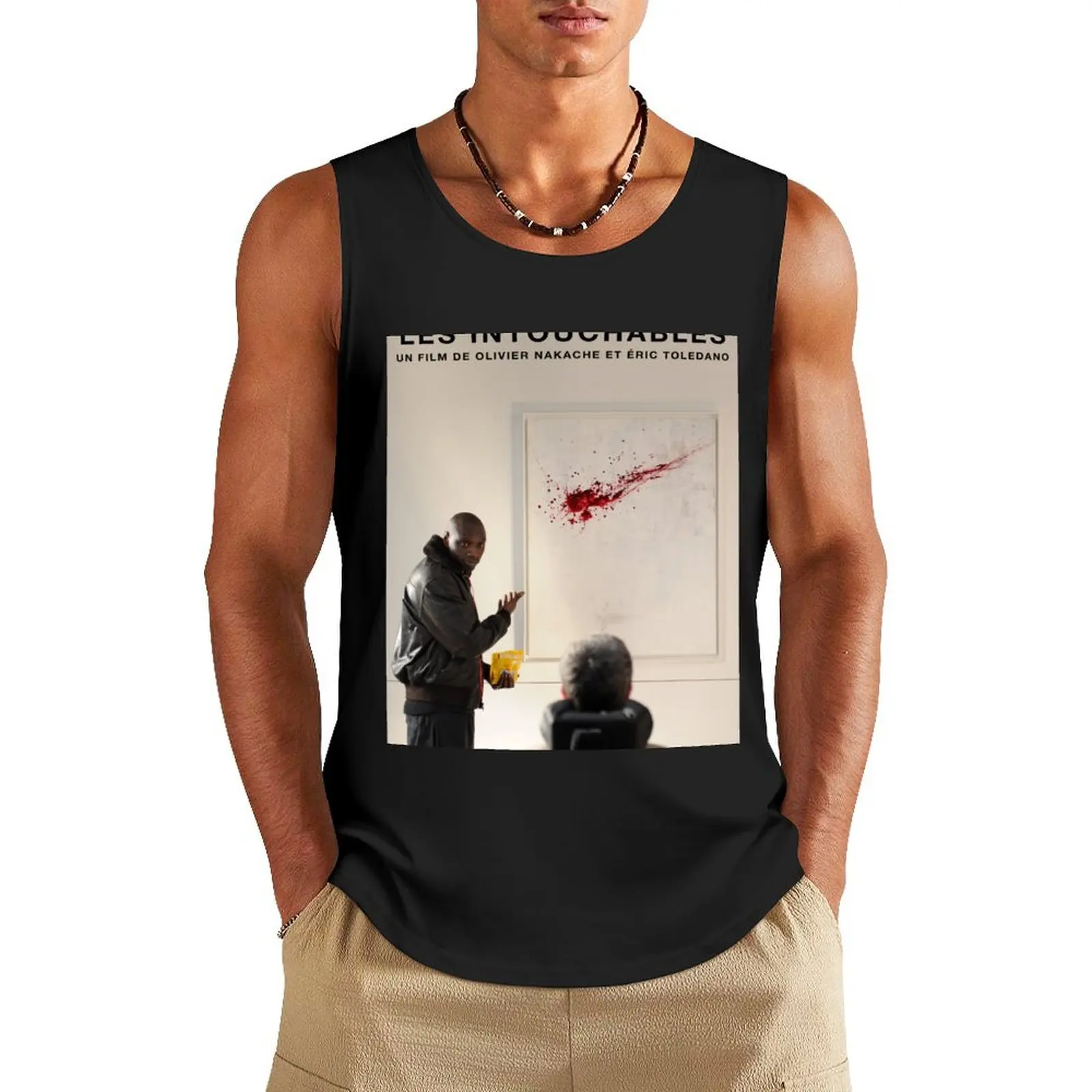 Les Intouchables Film Movie Poster Tank Top Men's gym t-shirts gym t-shirts