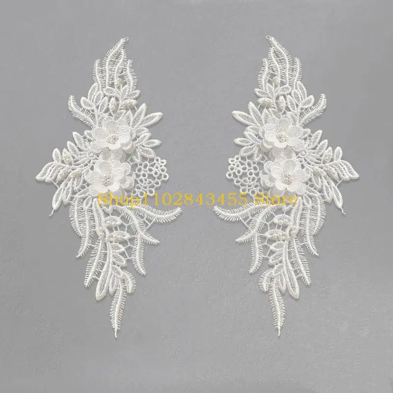 49mc remendos costura flores delicadas para vestidos casamento pérolas para vestido noiva aplique decorativo