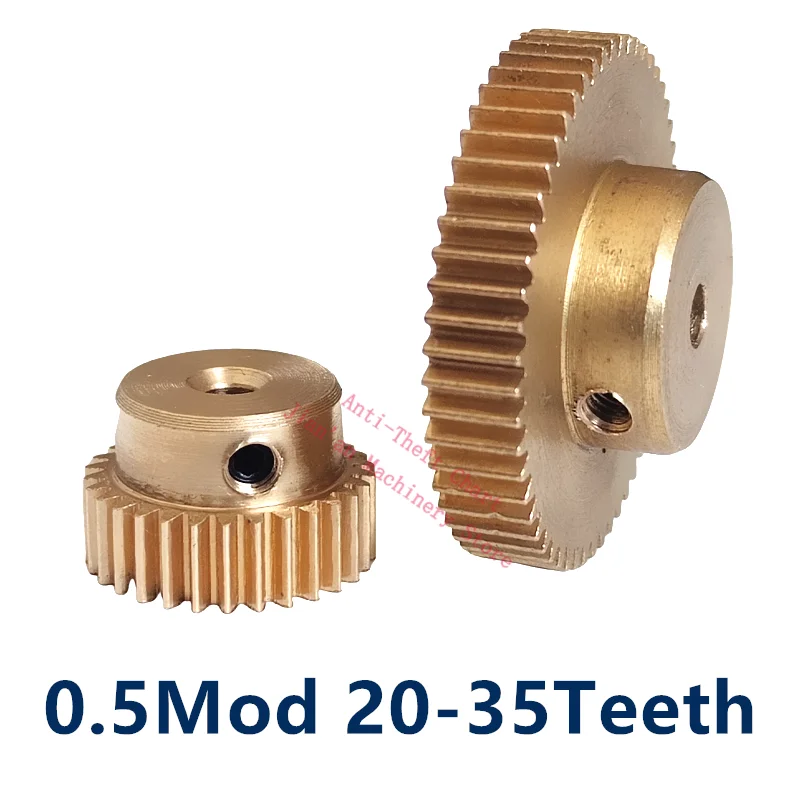 

1piece Convex Step Copper 0.5Mod 20 21 22 23 24 25 26 27 28 29 30 31 32 33 34 35 Teeth 0.5 Module Precision Gear Pinion