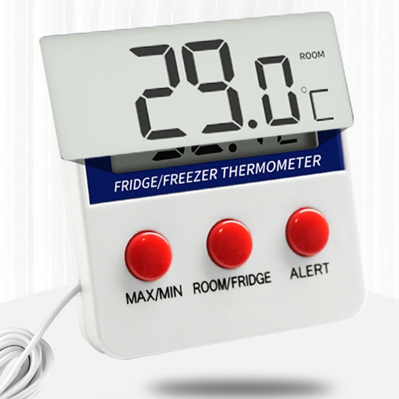 Termometro per congelatore Frigorifero Termometro per frigorifero Funzione registrazione digitale Min con ampio display