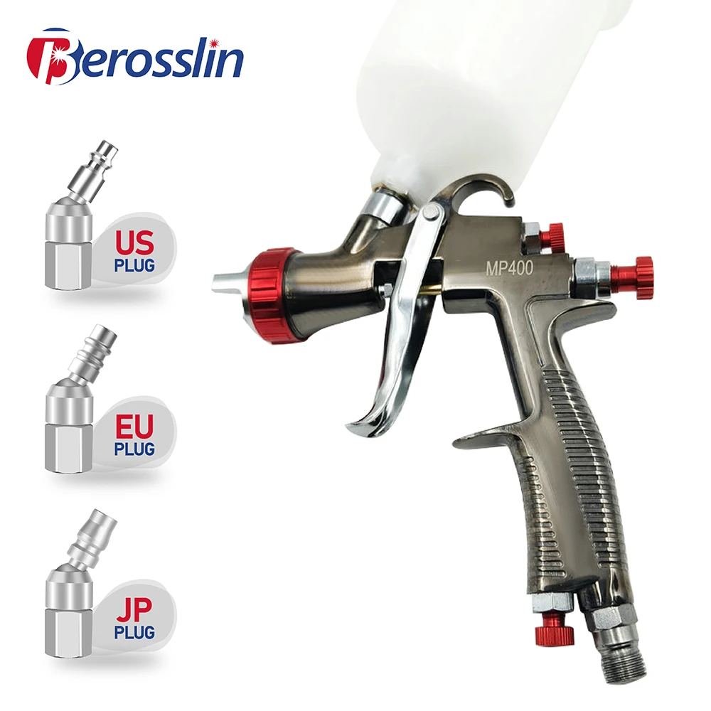 MP400 Automotive Paint Spray Gun Gravity Type 1.3mm High Atomization Varnish Topcoat Sheet Metal Pneumatic Spray Gun 0.3MPa