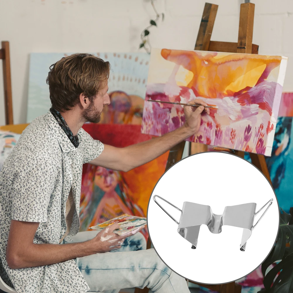 

4 Pcs Canvas Clip Artist Picture Frame Clips Small Oil Painting Stainless Steel Drawing Board Wet