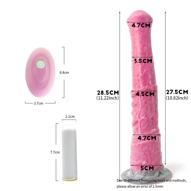 Long Vibrating Dildo Liquid Silicone Horse Dildo Wireless Remote Control Penis Artificial Animal Consolador Sexy Toys For Women.