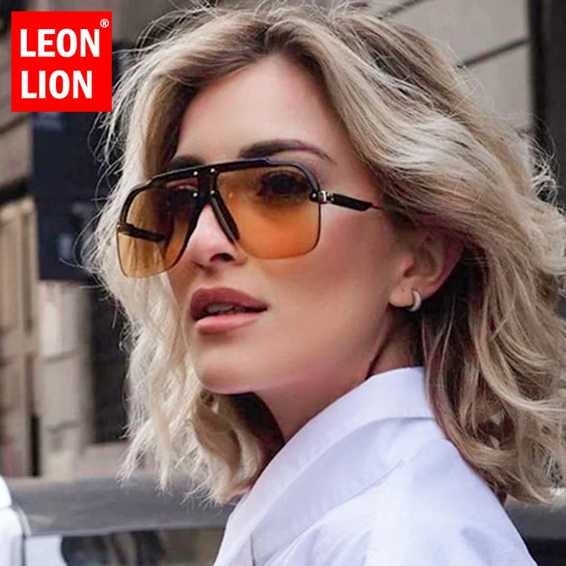 LeonLion Punk Women Sunglasses Oversized Sun Glasses For Women 2023 Fashion Eyewear Brand Designer Sunglasses Retro Men Goggles