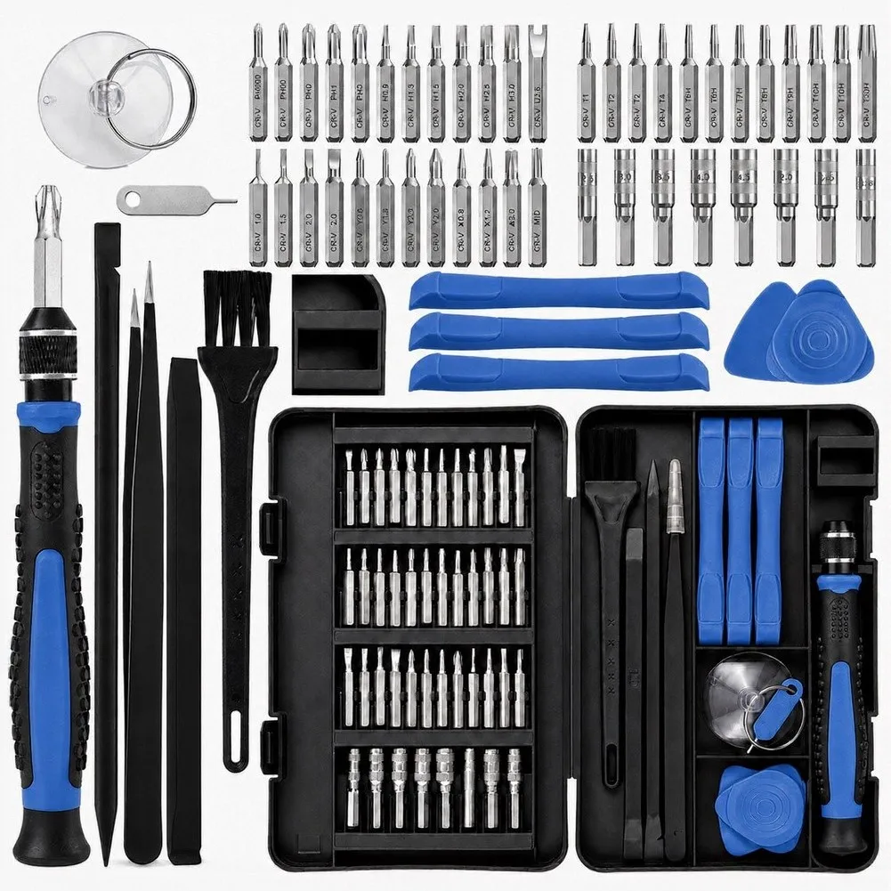 58-in-1 Professional For Electronics Screwdriver Kit with 44 Bits and Integrated Magnetic Demagnetizing Feature