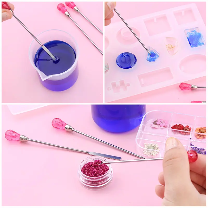 3 Pcs Jewelry Resin Tool Set Bubble Remover  Needle Mixing Spoon for UV Epoxy Clay Sculpting Casting DIY Craft Precision Kit