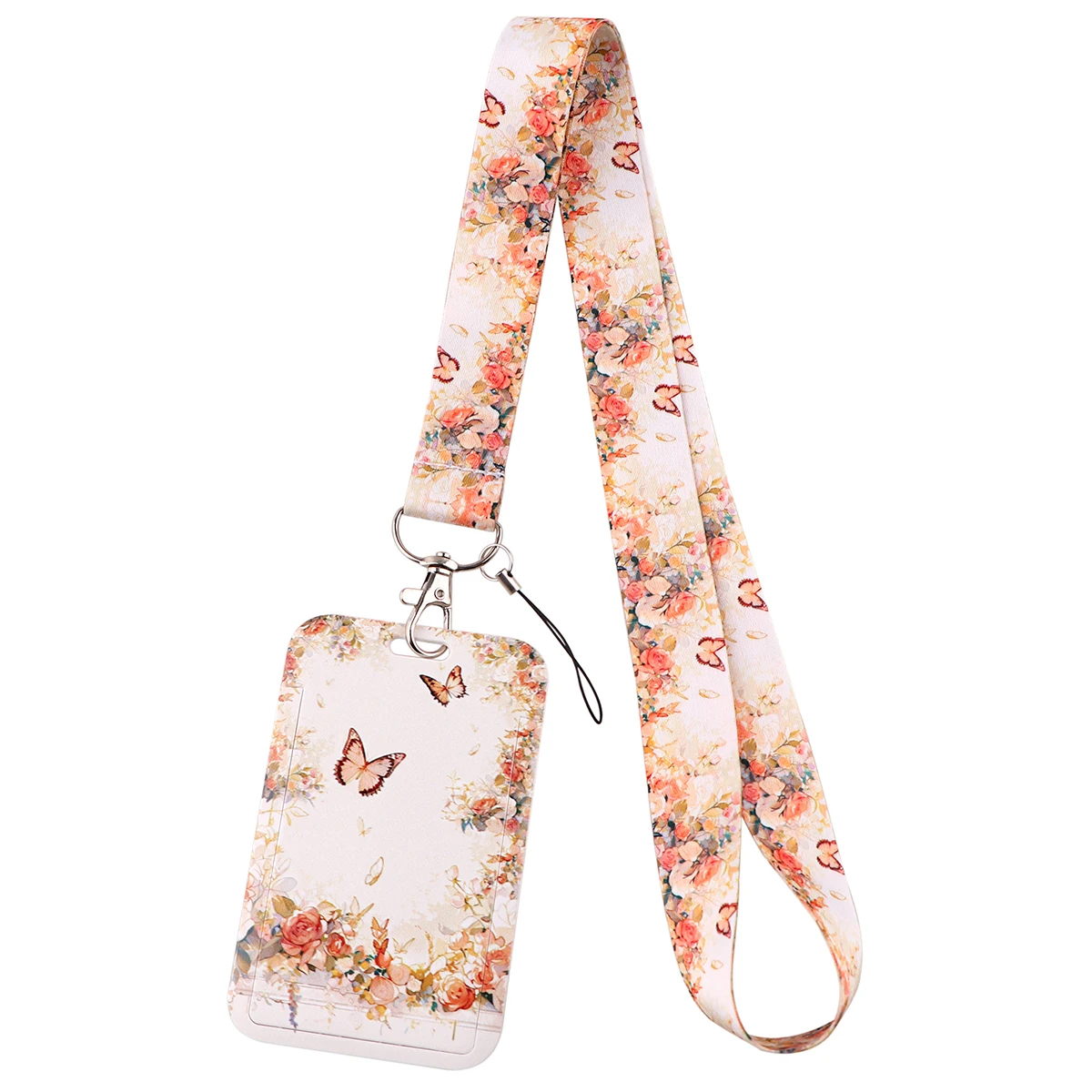 Ransitute R3030 Flower Butterfly series Personality ID Card Holder Bus Card Holder Card Lanyard For Keys Phone DIY Hang Rope