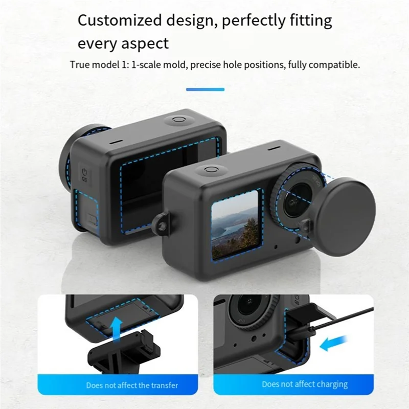 Y45A-Protective Case Drop Proof Soft Silicone For DJI OSMO Action 3 4 5Pro Lens Cap Camera For DJI Action 3 4 5Pro