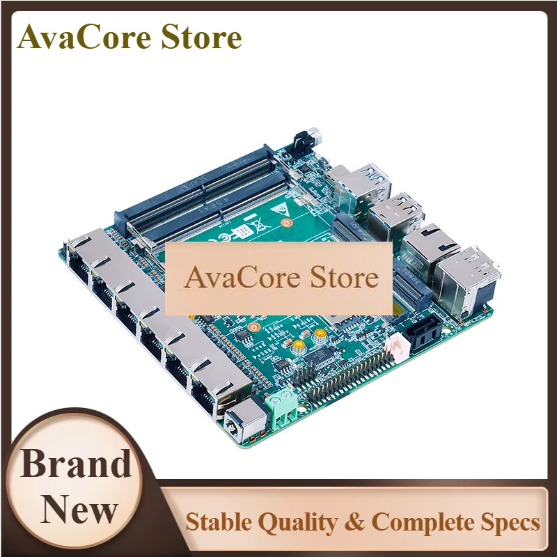 AvaCoreNewest Ultra 125H/155H Router Motherboard With 6*i226v Lan Ports 1*HDMI 1*DP 1*TYPE-C 2*USB 2*RS232 DDR5 RAM M.2 SSD