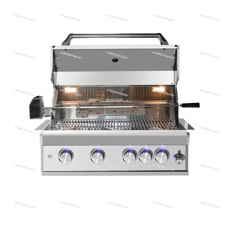 

Outdoor courtyard gas grill, embedded carbon grill BBQ high-end American BBQ stainless steel grill 304