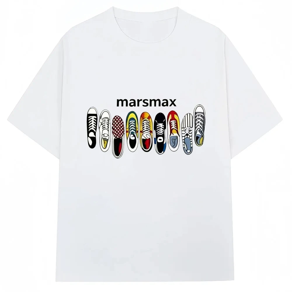 Mars Max Print 100% Cotton Trendy Men T-shirt Summer Daily Outdoor Sports Party Casual Loose Street Short-sleeve