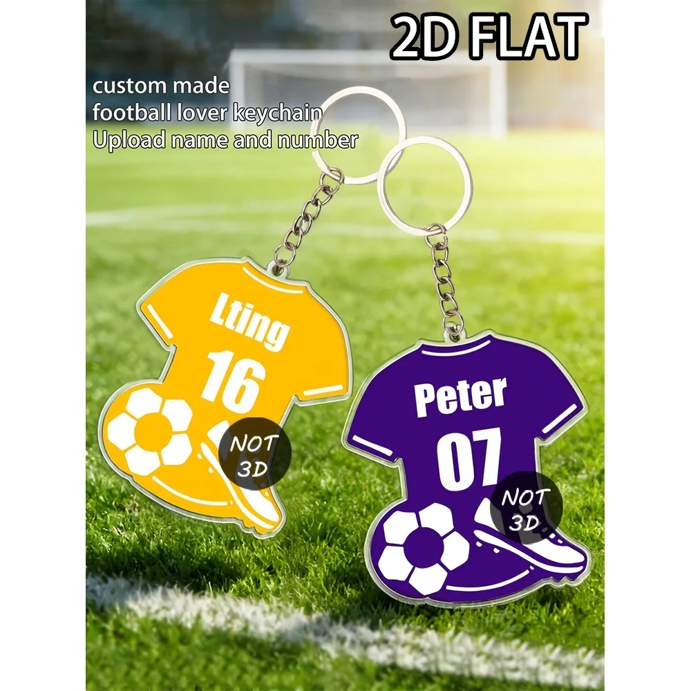 2D Flat Custom Soccer Jersey Acrylic Keychain