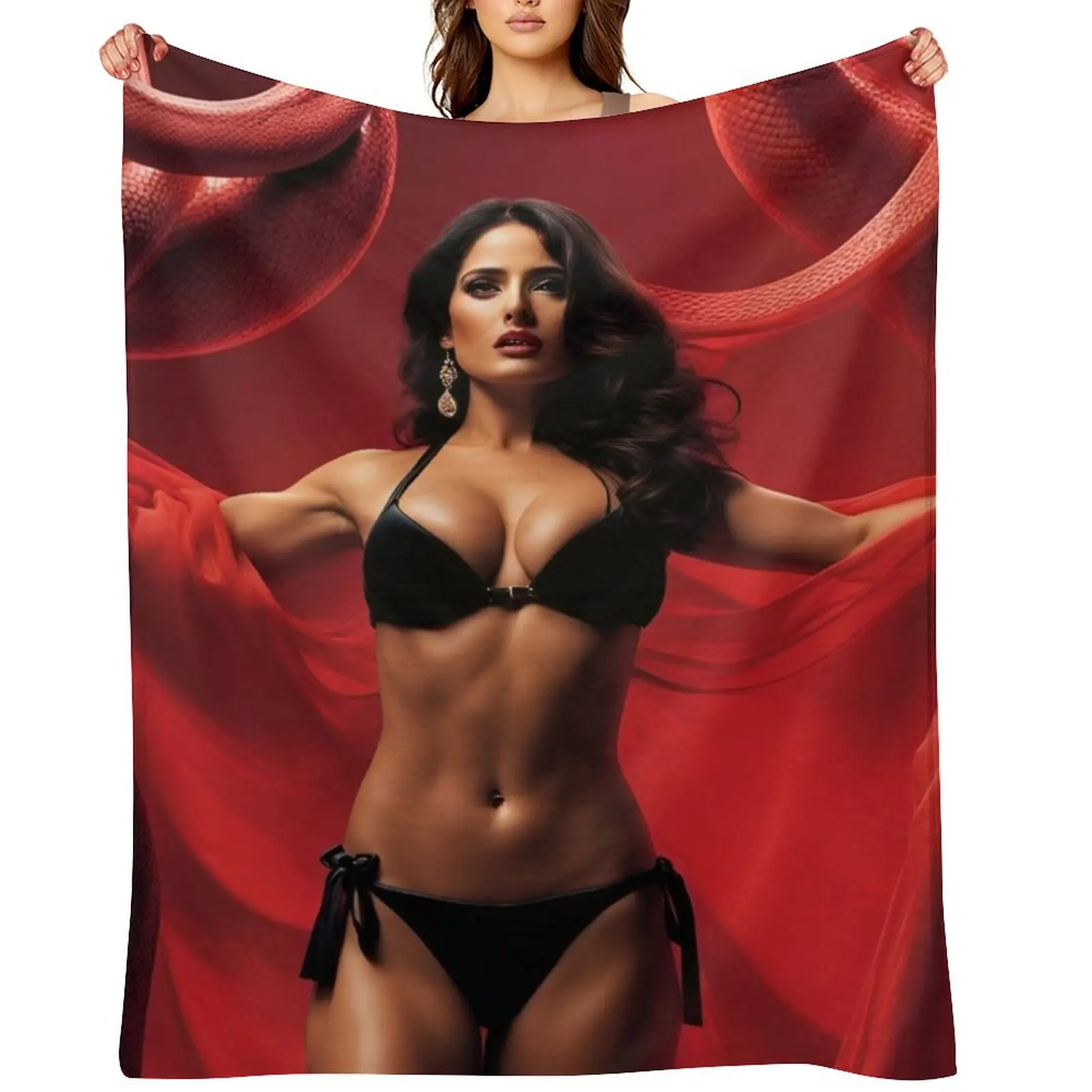 

Salma Hayek Throw Blanket Sleeping Bag Soft Plaid Hairys Sofa Quilt Blankets