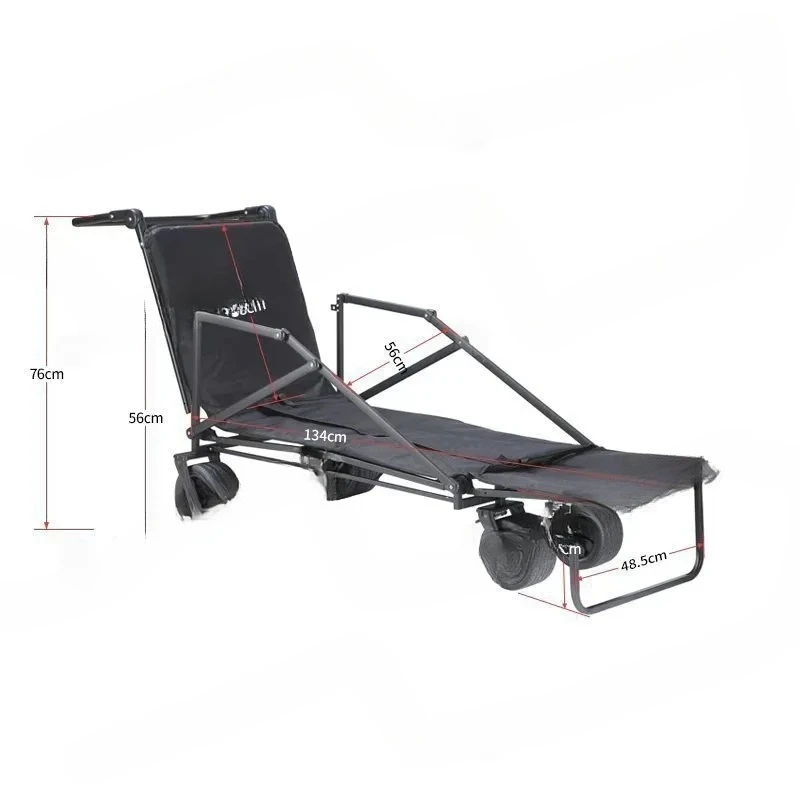 Oversized Beach Camping Wagon with Tank Wheels All Terrain Foldable Cart Heavy Duty Outdoor Utility Wagon for Sand 1 pcs