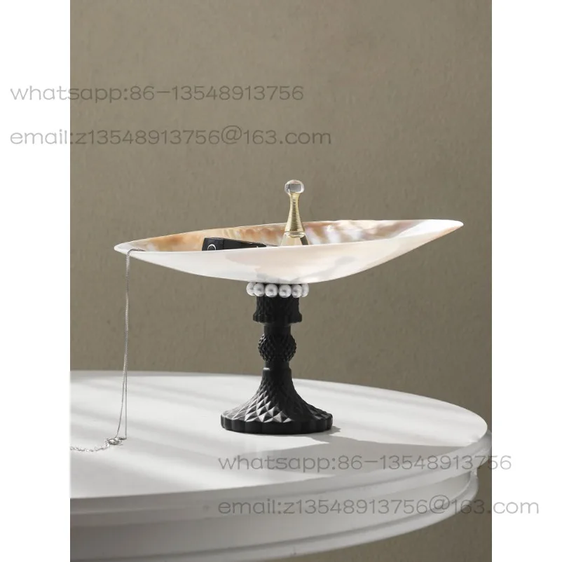 Creative handmade pearl clam shell decoration fruit plate premium French dining table storage tray birthday gift