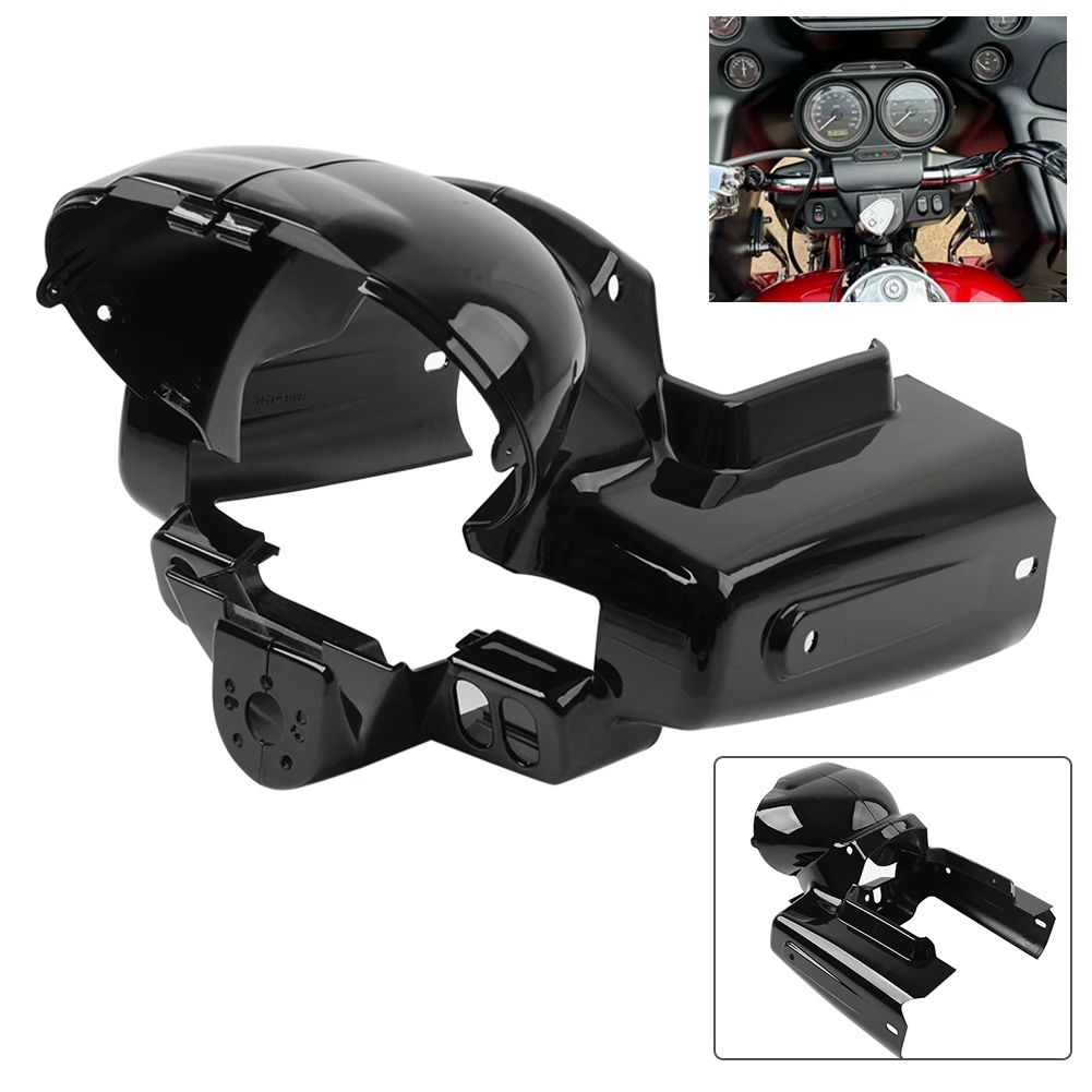 Glossy Black Motorbike Instrument Gauge Housing Cover Nacelle Speedo Housing Fairing For Harley Road Glide 1998-2013