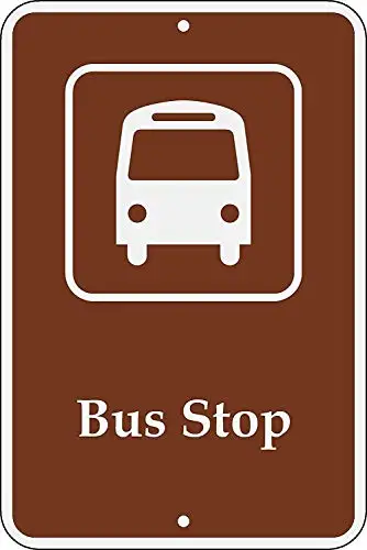 Vincenicy Metal Sign Great Aluminum Tin Sign Prismatic Sign Bus Stop Sign
