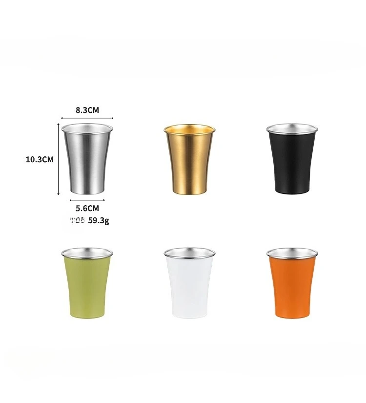 كوب تخييم محمول من الفولاذ المقاوم للصدأ - كوب خفيف الوزن ومتين للتخييم وحقائب الظهر والنزهات والقهوة الساخنة والبيرة الباردة