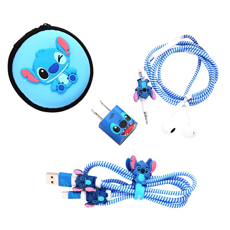 Disney Cartoon Cable Winder Set USB Charger Cable Protector For Apple IPhone For Samsung Xiaomi Huawei Cable Protect Decoration