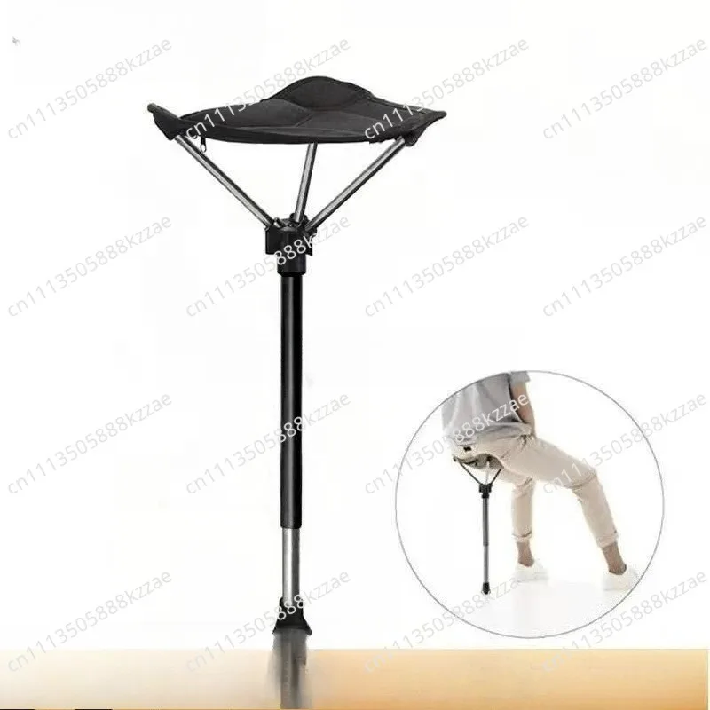 Outdoor three-legged portable folding stool aluminum alloy telescopic stool field camping fishing mountaineering portablefolding