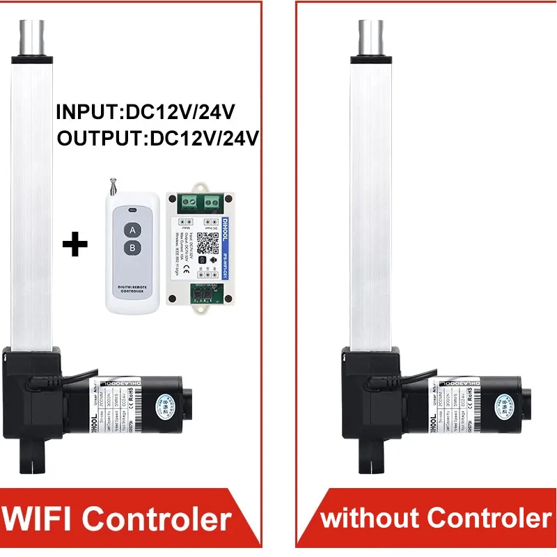 600mm Stroke Electric Linear Actuator Kit DC Motor Forward Reverse Controller Module 433MHz 12V 24V High Speed 3000N 66MM/S