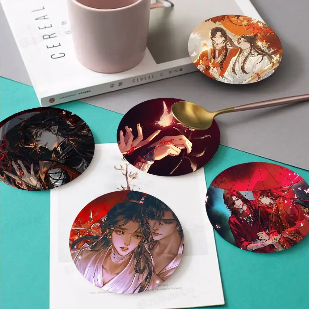 Tian Guan Ci Fu H-Heaven Official Blessing 1pc Pattern Coaster Tea Cup Heat Insulation Pad Anti-scalding Anti-slip Plate Mat