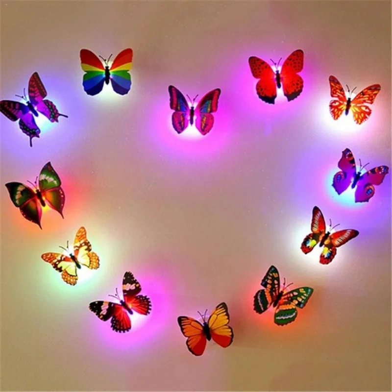 Butterfly Lights LED 3D Butterfly Wall Stickers Night Lights 1/5/10PCS House Decoration Home Party Desk Wall Decoration