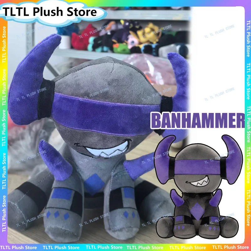 

Игра PHIGHTING Banhammer, плюшевая игрушка, фиолетовый дьявол, демон, коллекционная мягкая кукла для детей, мальчиков и девочек, подарок для фанатов игр, декор