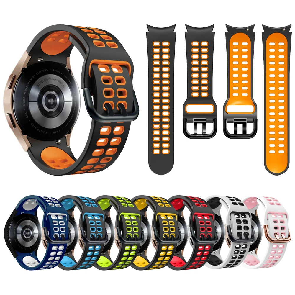 

Спортивный силиконовый ремешок для Samsung Galaxy Watch4 Classic 46 мм 42 мм Сменный ремешок GalaxyWatch 4 44 мм 42 мм Ремешок для часов с изогнутым концом