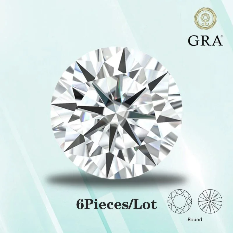 Moissanite Stone 2 / 4 / 6 / 8 / 10 Pcs Per Lot Promotion with GRA Certificate Pass Diamond Tester Lab Diamonds Loose Gemstones