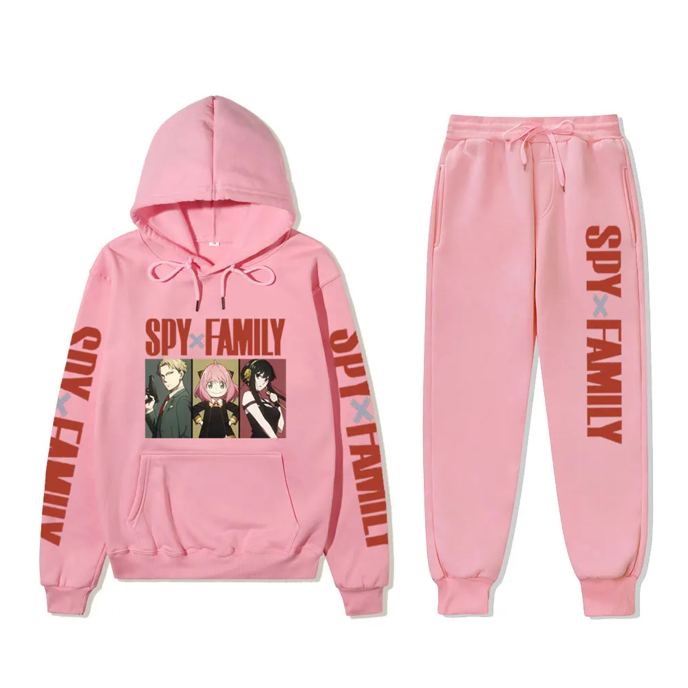 Jesienne zimowe męskie zestawy damskie 2 szt. Zestawy Zero Two bluza z kapturem Spy X Family bluza dresowa + spodnie ze sznurkiem bluza z kapturem