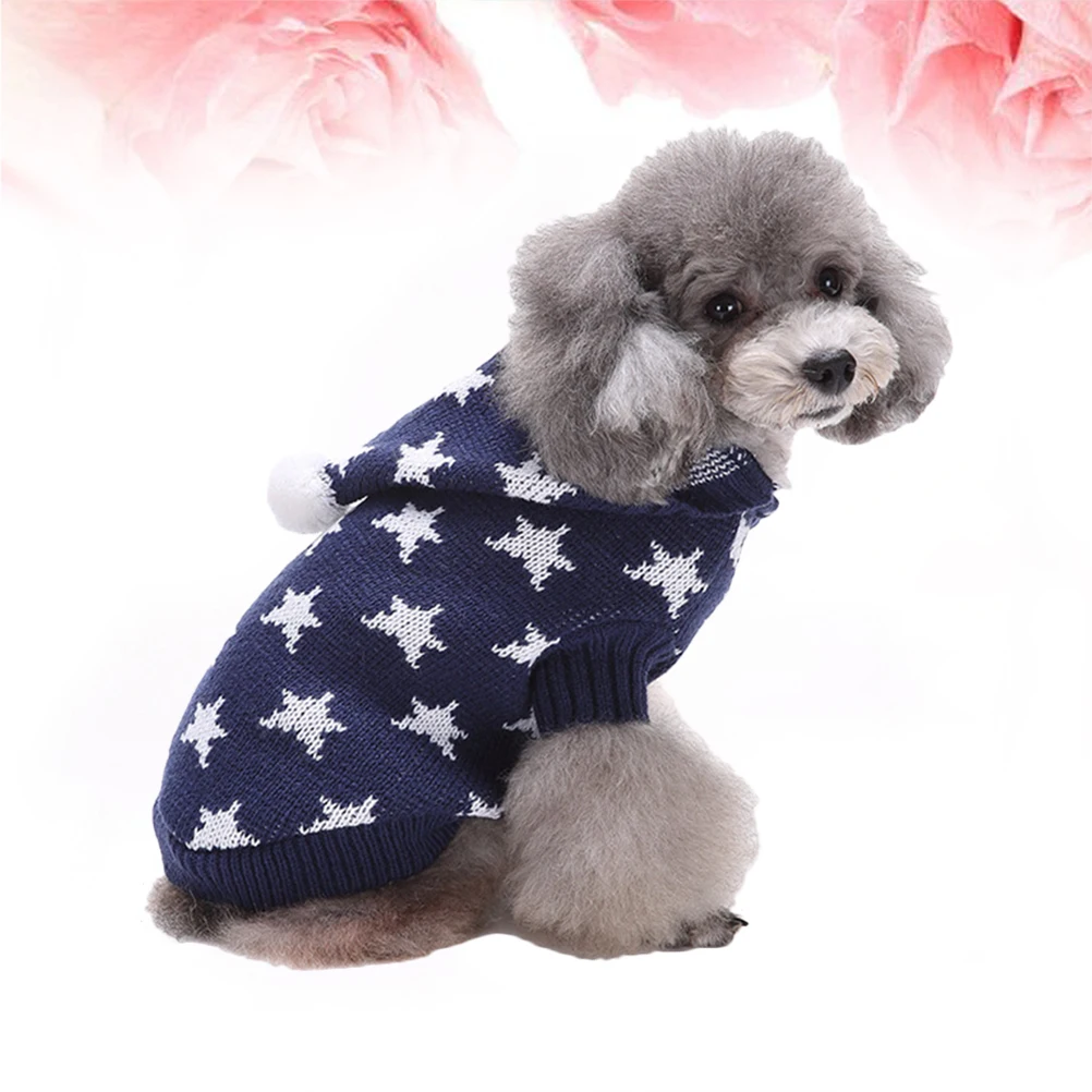 

Sweater Pet Christmas Clothes Winter Dog Coat Jacket Holiday Sweaters Doggy Knitwear Puppy Hoodies for Cold Weather