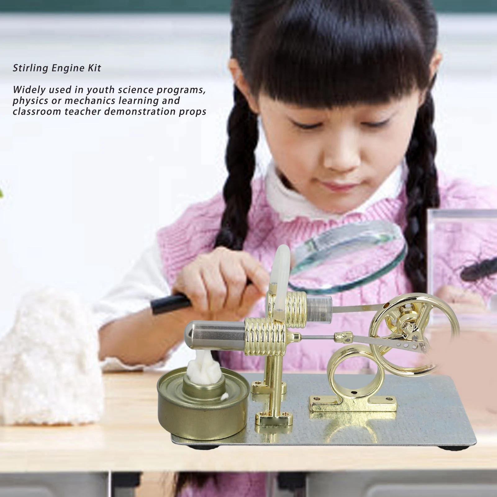 16 Cylinder Engine Model Stirling Engine Kit Educational 16 Cylinder Scientific Principle Easy To Assemble Steam Engine Model