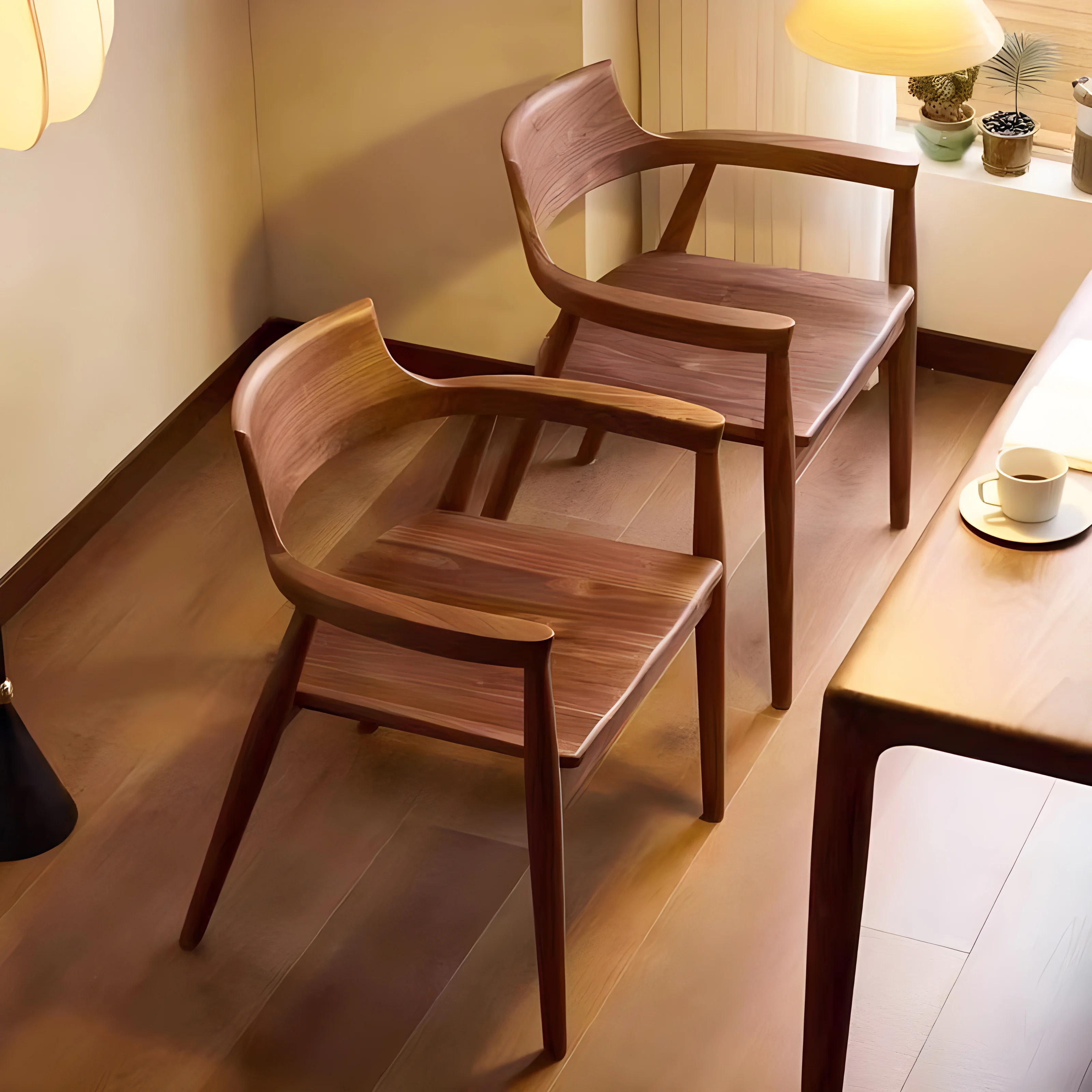 

Nordic Solid Wood Dining Chair Home Desk Restaurant Dining Table Tea Ash Wood Hiroshima Office Back Chai