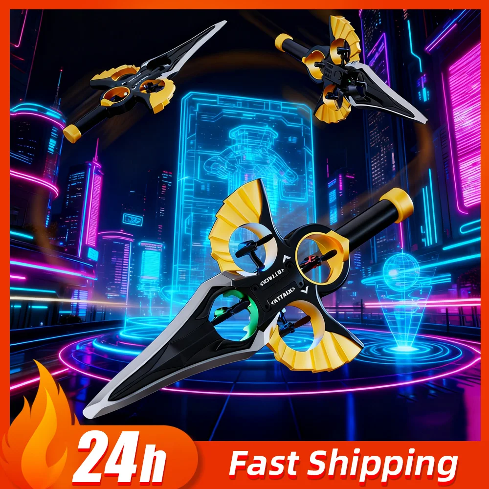 Espada voadora de 37cm, aeronave com sensor de movimento, brinquedo de controle remoto, espada, jogo periférico, modelo de drone, brinquedos ao ar livre, presente de aniversário para meninos