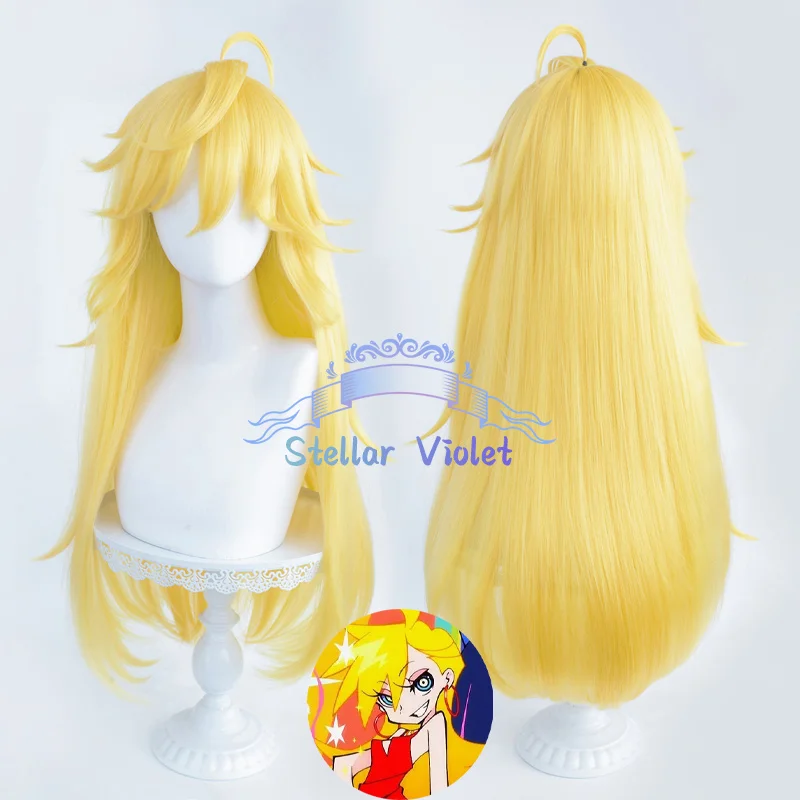 Peruka Cosplay Panty Anarchy Odporna na Ciepło Anime Panty & Stocking z Pasem do Pończoch Anarchy Cosplay Syntetyczne Peruki Złota Peruka