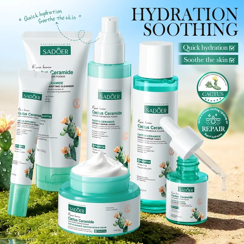 Cactus ceramide Moisturizing Anti-Wrinkle Skincare Set - Firming, Lifting Hydrating Face Kit for All Skin Types  Skin care