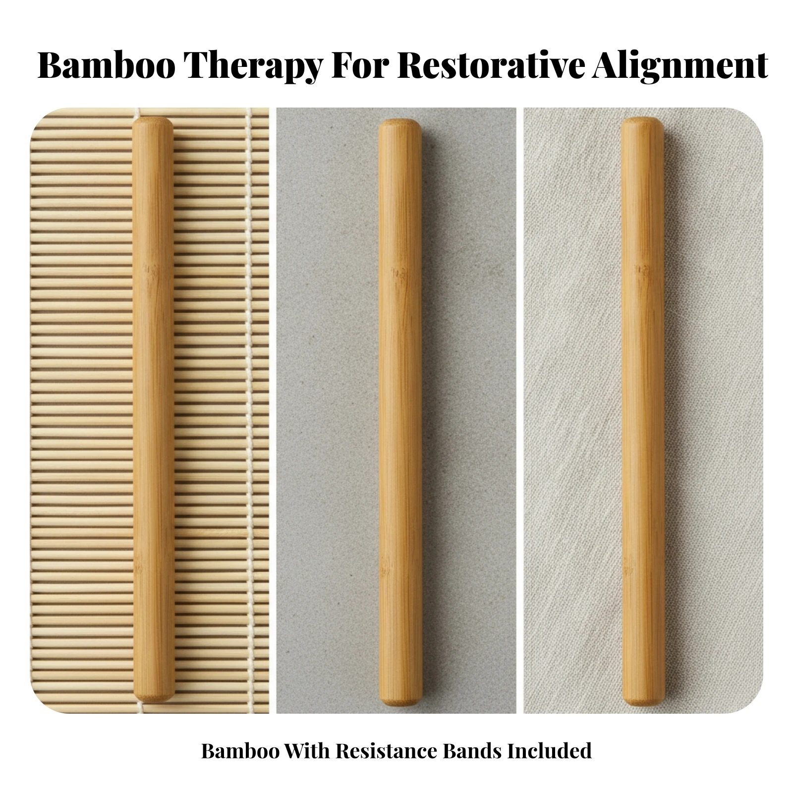 Stretching Knee Stick Natural Bamboo Stretching Stick Stretching Bar Portable Long-Lasting for Yogis, Home Workout