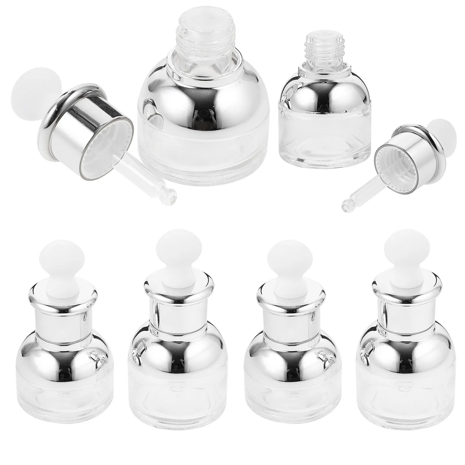 6Pcs Compact Elegant Glass Perfume Travel Bottles Empty Sub Bottles for Perfume Essential Oil Liquid Storage Portable