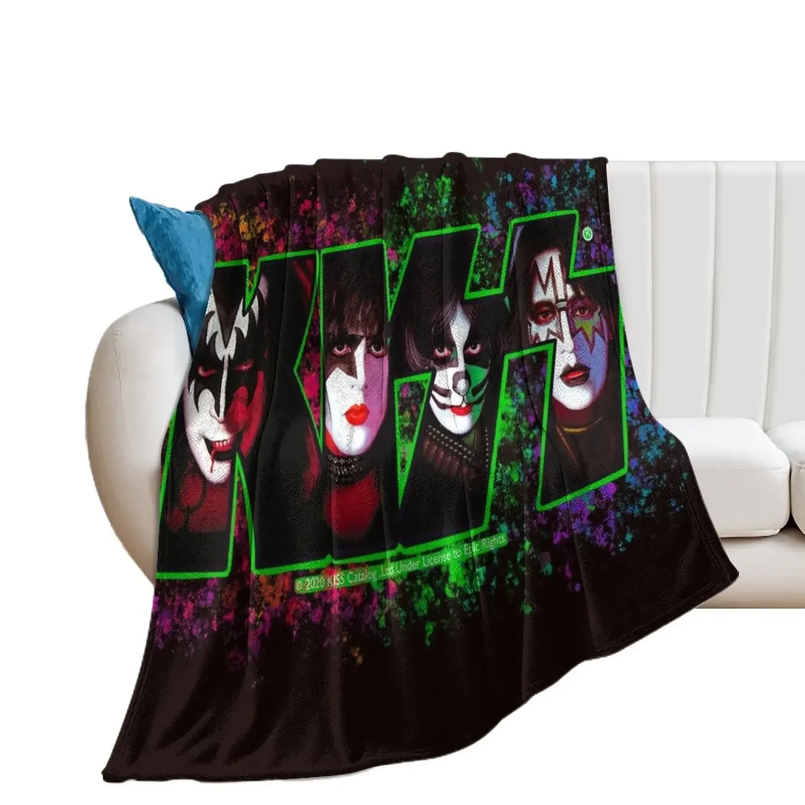 

Kiss fan art Throw Blanket Camping Sleeping Bag Thin Multi-Purpose Blankets